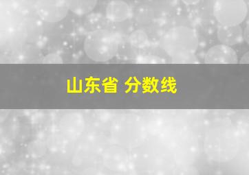 山东省 分数线